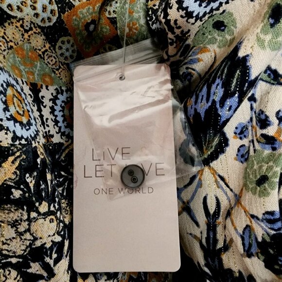 One World Live Let Live Top Womens Size L Large Multicolored Gold Detail New - Picture 3 of 10